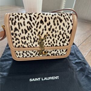 RARE Yves Saint Laurent Solferino Box Small Hair & Leather Satchel